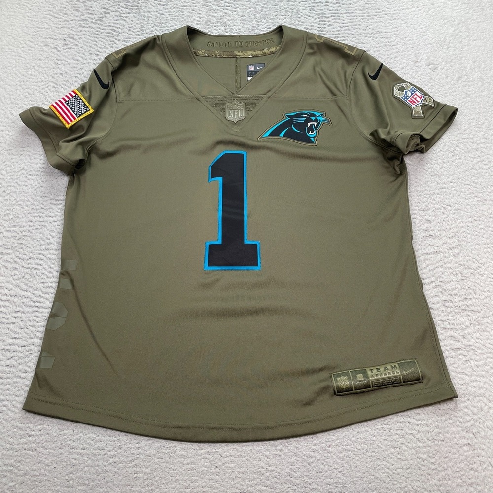 Nike Carolina Panthers Salute To Service Jersey Women's Size Medium Newton